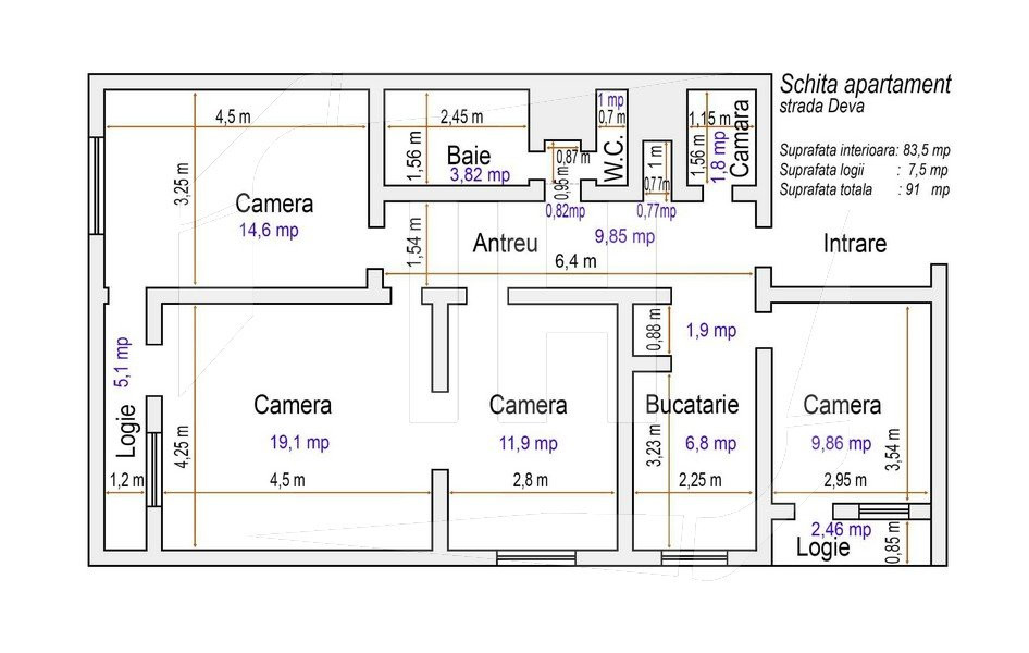 Apartament 4 camere, etaj intermediar, Parcul central - Cluj Arena