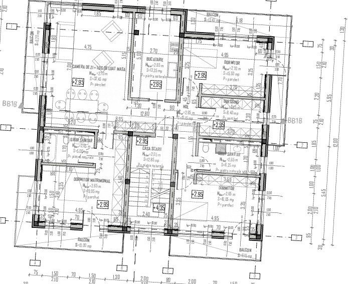 Apartament 4 camere, 2 terase, in bloc nou