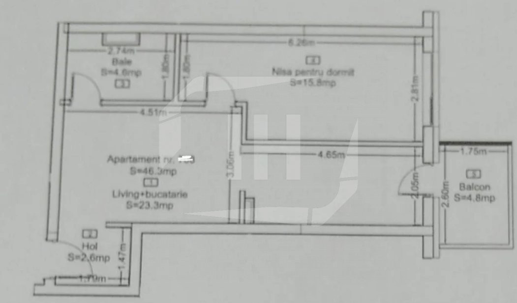 Apartament  semifinisat, imobil premium, zona Frunzisului