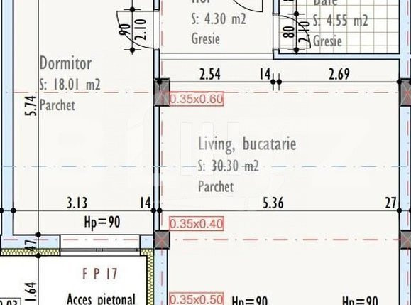 2 camere, semifinisat, parcare, Pod Ira, TVA inclus