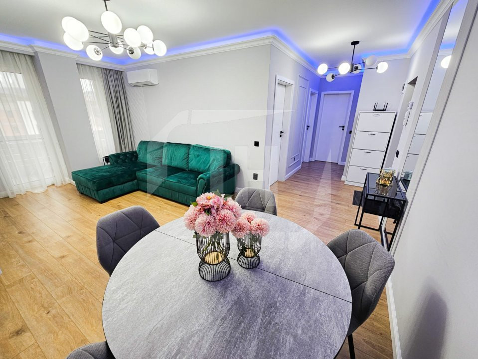 Apartament 2 camere, terasa, parcare, complet mobilat si utilat modern