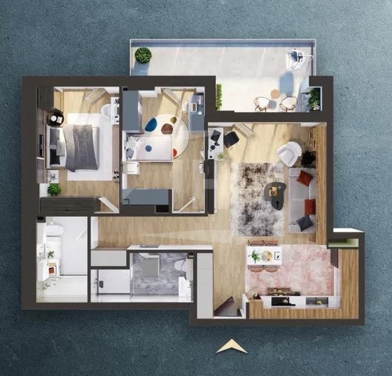 Apartament 3 camere, terasa si parcare in bloc nou!