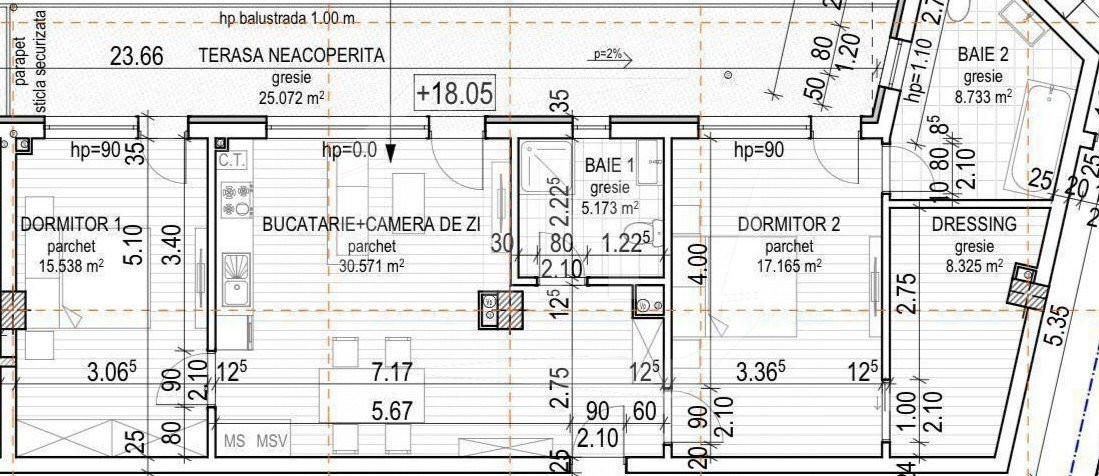 Penthouse 85 mp si 25 mp terase, zona Platinia