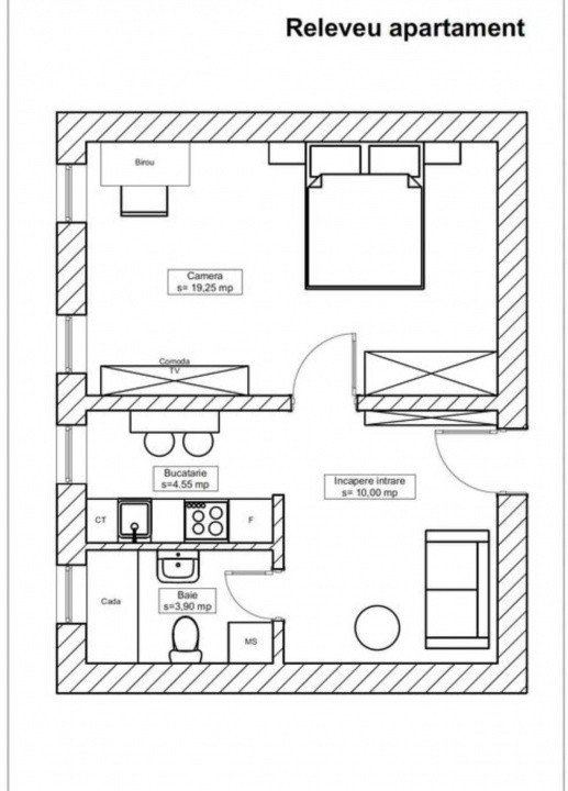 Apartmanet 1 camere la cheie, zona Calea Floresti