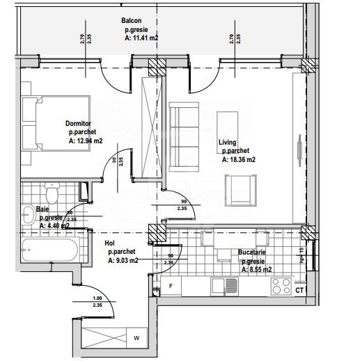 Apartament spatios 2 camere, decomandat,  parcare, intermediar, Andrei Muresanu