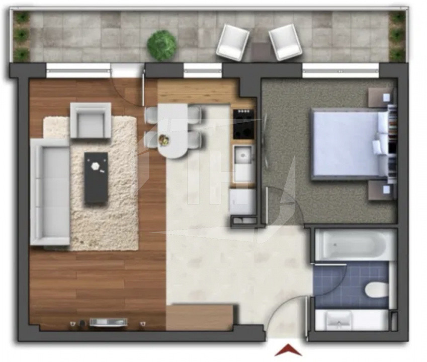Apartament 2 camere, parcare subterana, la cheie in bloc nou
