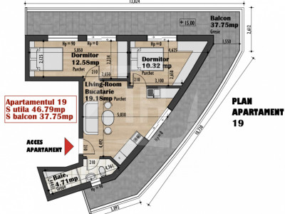 Apartament 3 camere, terasa 38 mp, bloc finalizat in cartierul Iris