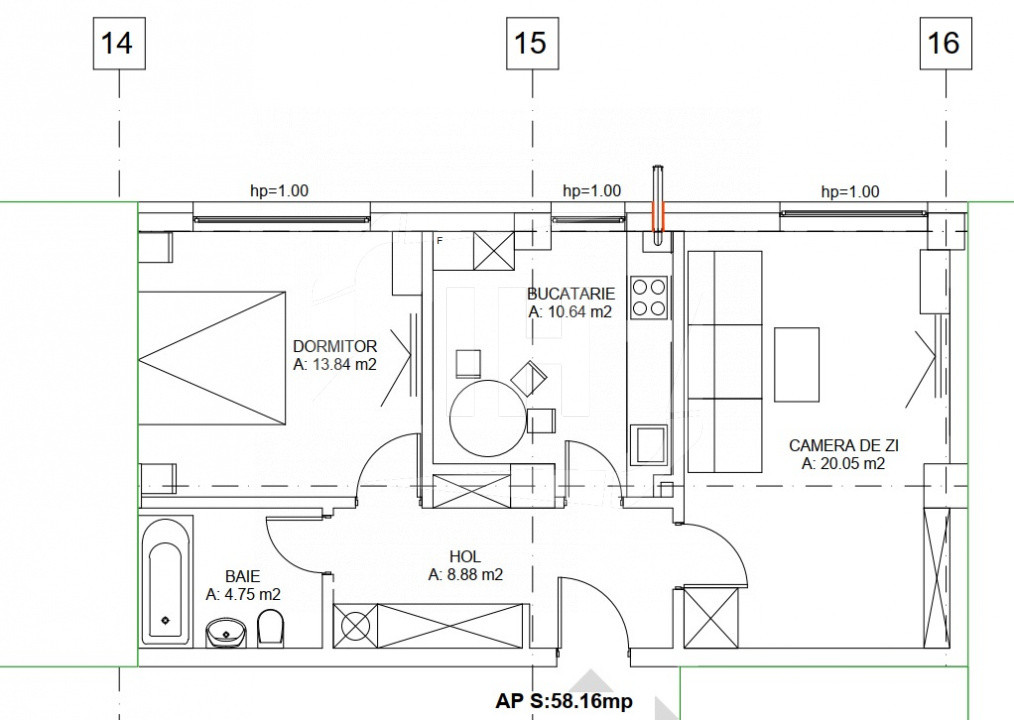 Apartament 2 camere, decomandat, 2 parcari subterane, Gheorgheni