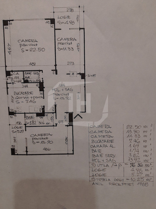 Apartament 3 camere, 76 mp, etaj intermediar, zona Titulescu