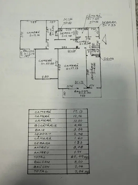 Apartament 3 camere decomandat, cartier Manastur