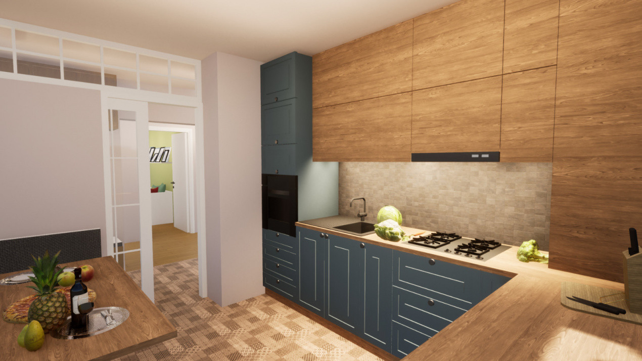 Apartament 3 camere decomandat cu 2 bai, etaj 1, zona Calea Manastur