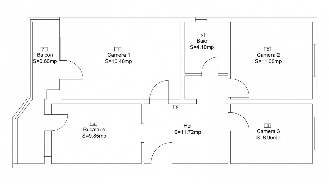 Apartament 3 camere decomandat, zona Podului Calvaria