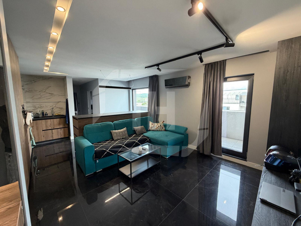 Apartament 2 camere, terasa, mobilat si utilat modern