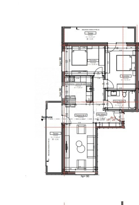 Apartament 3 camere, 2 terase, parcare inclusa, bloc nou, la cheie!