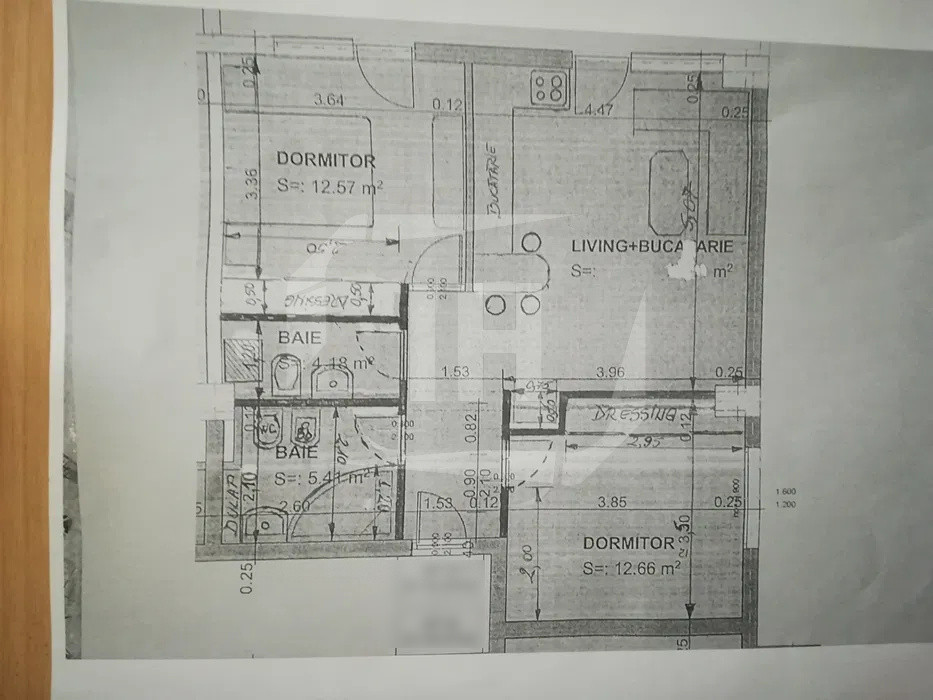 Apartament 3 camere, 2 bai, parcare inclusa, bloc nou in Marasti