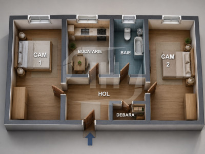 Apartament in Centru - Mihai Viteazu, intermediar, decomandat, renovabil