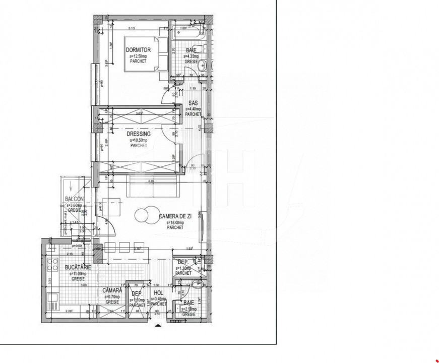 Apartament 3 camere, parcare, finisat, intermediar, curte, zona Pod Ira