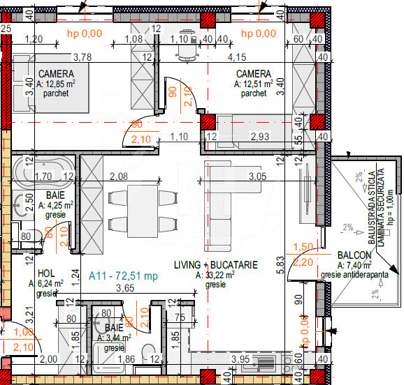 Proiect nou! Apartament 3 camere, etaj 1, calitate premium