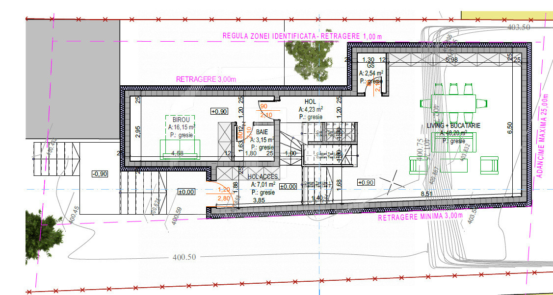 Casa individuala cu arhitectura moderna, 280 utili, teren 619 mp, in zona Gruia