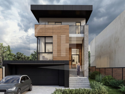 Casa cu arhitectura moderna, 280 utili, teren 619 mp, in zona Gruia